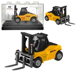 Wózek widłowy metalowy żółty 1:80 - Leantoys