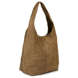 Worek skórzany Vera Pelle beżowy taupe U35