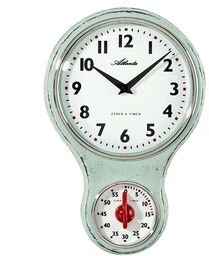 Zegar ścienny kuchenny z minutnikiem Atlanta 6124 Zielony