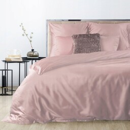 Pościel satyna bawełniana Eurofirany 220x200 jednobarwna pudrowy róż