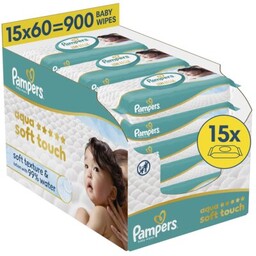 PAMPERS Chusteczki nawilżane Aqua Soft Touch (900 szt.)