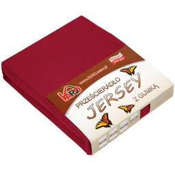 Prześcieradło jersey z gumką 160x200 bordowe P26-160 grube