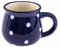 Kubek ceramiczny Dots 75 ml, niebieski, niebieski, 75