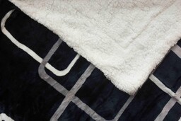 Jerry Fabrics Koc Sherpa 150x200 czarny biały geometria