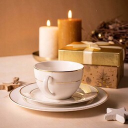 Komplet kawowy 220 ml 12-elementowy Aura Gold Ambi