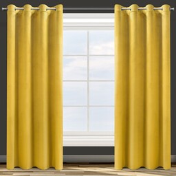 Design 91 Zasłona gotowa na przelotkach 140x250 musztardowa