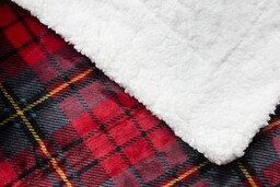 Jerry Fabrics Koc Sherpa 150x200 Christmas świąteczny czerwony