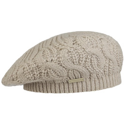 Beret z Dzianiny Uni by Seeberger, jasnobeżowy, One