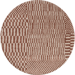 DYWAN Berber Round Ksar okrągły, szaro-brązowa kolorystyka, geometryczny