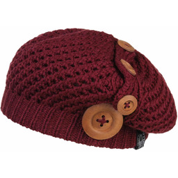 Beret z Dzianiny Nelly by Chillouts, bordowy, One