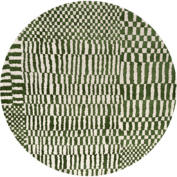 DYWAN Berber Round Oasis okrągły, szaro-zielona kolorystyka, geometryczny