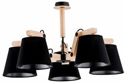 Lampa pająk drewniana JOGA V czarna ALFA 22715