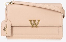 Damska listonoszka ze skóry z chwostem beżowa