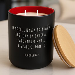 Świeca sojowa z grawerem dla przyjaciółki