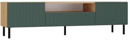 Szafka RTV, Kama, 160x40x43 cm, dąb artisan, zielony