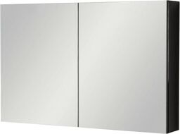 Szafka łazienkowa z lustrem czarna 100x65 cm FOKUS