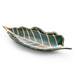 Eurofirany Patera ceramiczna 41x19x5 Lili 3 turkusowa złota