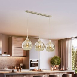 Lampa wisząca szklana Monte Eko-Light, możliwość ściemniania, aluminiowy
