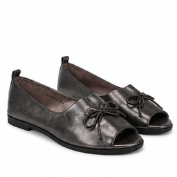 Skórzane baleriny damskie GOODIN Vera Pelle peep toe