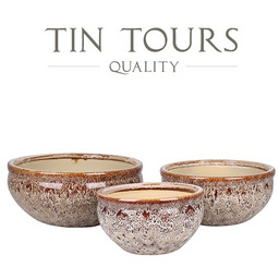 KOMPLET 3 DONICZEK CERAMICZNYCH