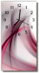 Zegar Szklany Pionowy Sztuka Abstrakcja linie purpurowy