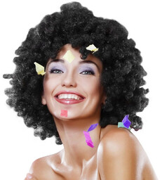 Peruka mega afro czarna - 1 szt.