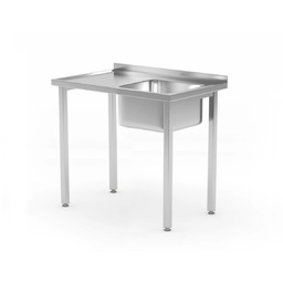 Stół ze zlewem prawy 800x600x850 roboczy gastronomiczny ze