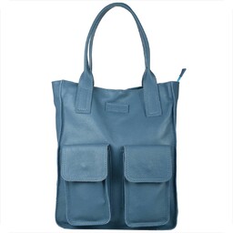 VERA PELLE Duża torebka włoska shopper bag skóra