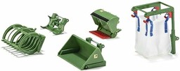 siku 3658, 5-Piece Front-Loader Accessory Set, 1:32, Green,