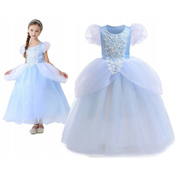 Sukienka Kopciuszek błękitna strój kostium bal 120