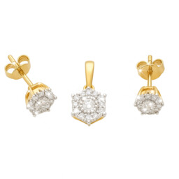 Złoty Komplet Damski z Diamentami pr 585