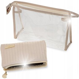 2w1 KOSMETYCZKA Przezroczysta Transparentna Podróżna ORGANIZER Do Samolotu