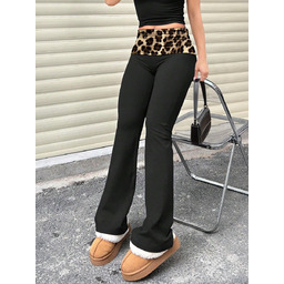 SHEIN LEGGINSY DAMSKIE CZARNE Z WYSOKIM PASEM