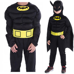 STRÓJ BATMAN KOSTIUM BATMANA MIĘŚNIE MASKA 110-120cm BAL