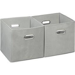 Relaxdays 10025656_111 Zestaw 2 pudełek do przechowywania, bez