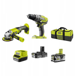 Ryobi R18DDAG-252S Zestaw narzędzi 18V wkrętarka R18DD3 szlifierka