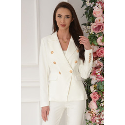 Żakiet dwurzędowy złote guziki krem Harlan