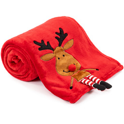 4Home Świąteczny koc Happy Reindeer, 150 x 200