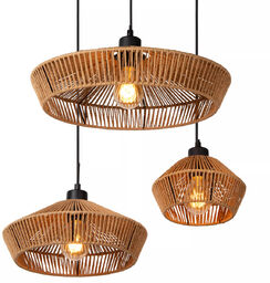 Lucide Ekologiczna lampa wisząca Yunkai drewniana kaskada nad