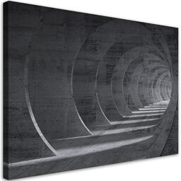 Obraz na płótnie, Szary tunel 3D 60x40