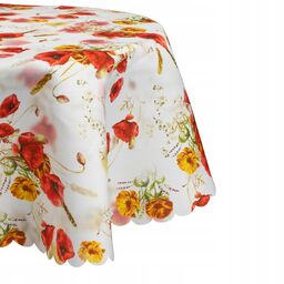 Obrus PLAMOODPORNY Maki 140x240 OWAL owalny