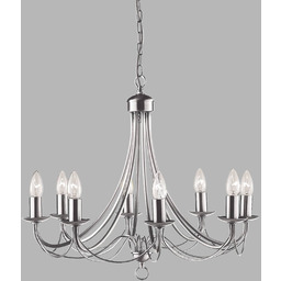 Searchlight Żyrandol Maypole, możliwość ściemniania, aluminiowy / szary