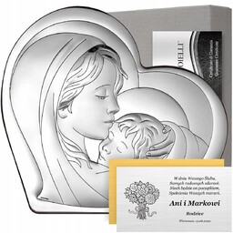 Srebrny obrazek Matka Boża Pamiątka Ślubu, Komunii