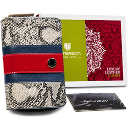 Portfel wężowy Peterson skórzany PTN ST-418