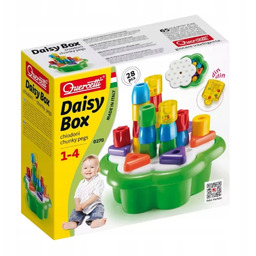 Układanka Daisy box chunky pegs, 28 elementów Quercetti