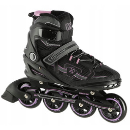 2X Łyżworolki Nils Extreme NA9157 (rozmiar 43) Czarno-fioletowy