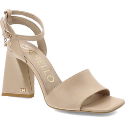Chebello Beżowe Sandały Eleganckie Obuwie Damskie