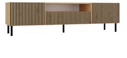 Szafka RTV ryflowana, Kama Slim, 160x40x43 cm, dąb