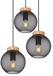 Globo Lampa wisząca Pablo 15663-3H ażurowa kasakda czarna