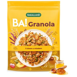 BAKALLAND Granola Ba! 5 Z miodem (300 g)